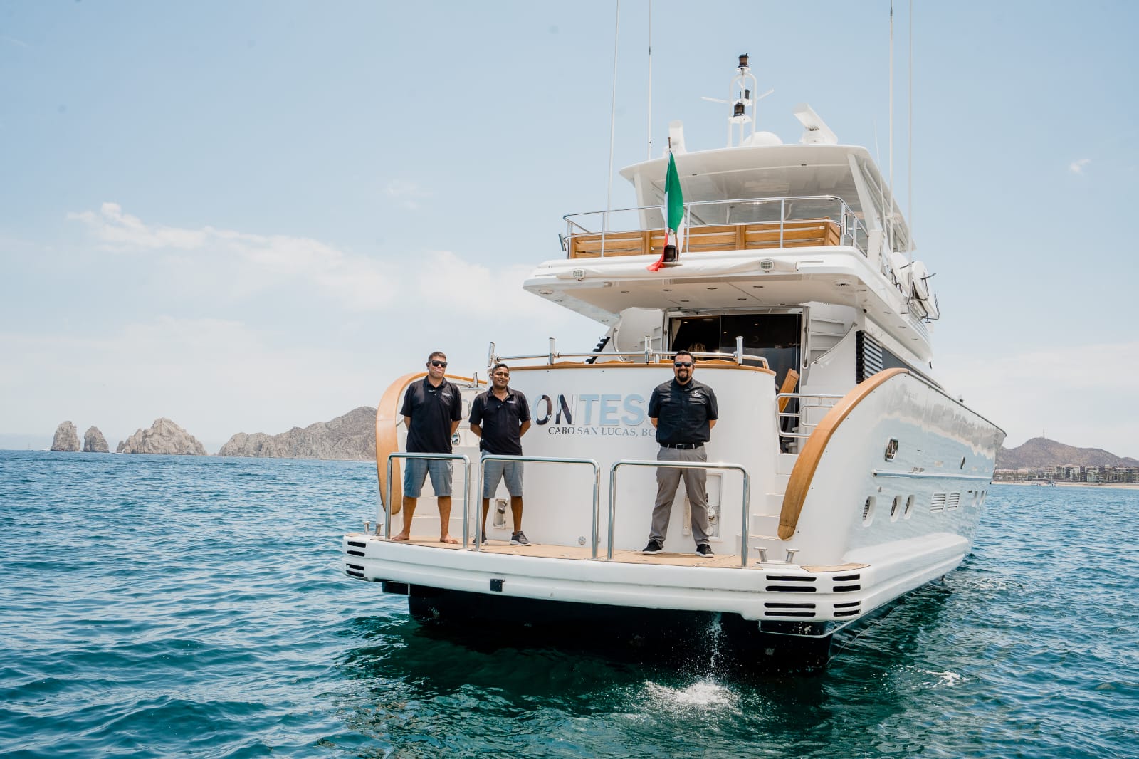 Professional Contessa Crew on the Swim Platform at Land’s End